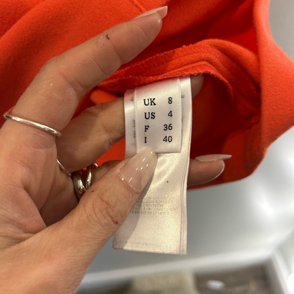 Victoria Victoria Beckham Flounce Hem Sleeve Top coral size 4 - Picture 8 of 8